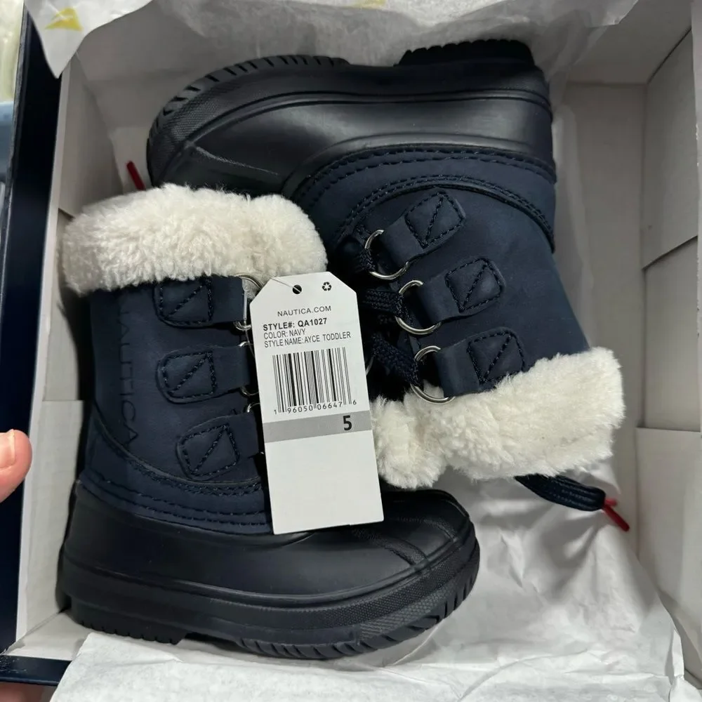 Nautica Kids Boys Girls Boots Toddler Waterproof Rain Snow Size 5 NEW # bag CF